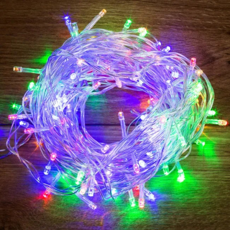 Ghirlanda, 10m, PVC, 100 becuri led, lumina multicolor