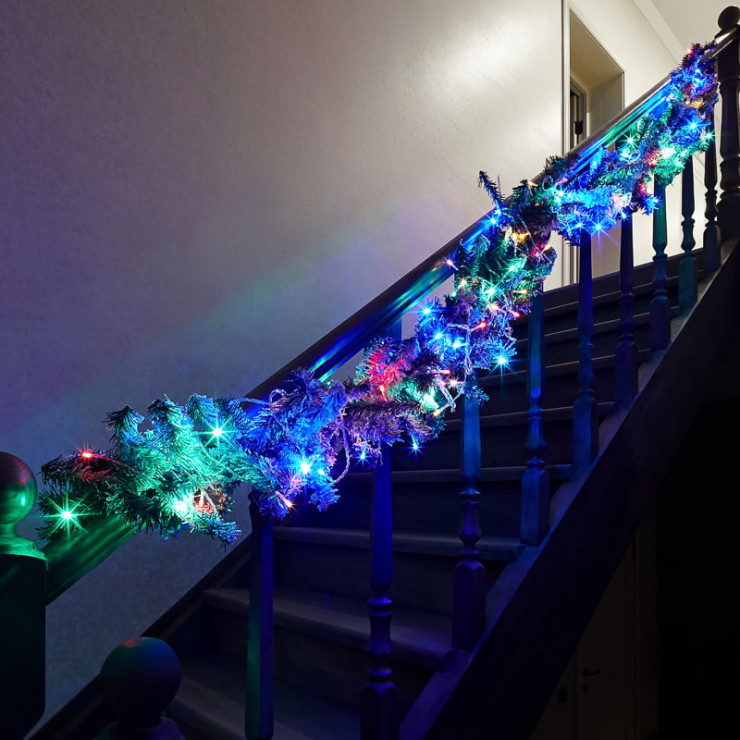 Ghirlanda, 10m, PVC, 100 becuri led, lumina multicolor — fotografia 4