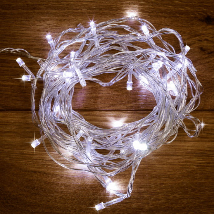 Ghirlanda, 10m, PVC, 100 becuri led, lumina rece alba