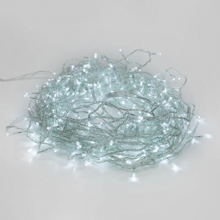 Ghirlanda, 10m, PVC, 100 becuri led, lumina rece alba — fotografia 2