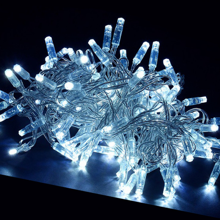 Ghirlanda, 16m, PVC, 200 becuri led, lumina rece alba