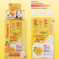 Gel de curatare + ser + masca pentru fata Kiss Beauty, Vitamin C