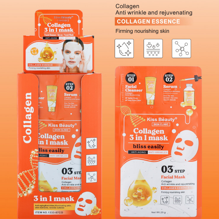 Gel de curatare + ser + masca pentru fata Kiss Beauty, Collagen — fotografia 2