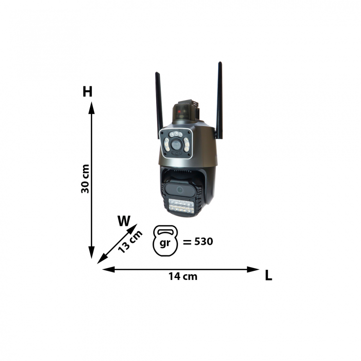Camera de supraveghere video WI-FI, Smart Camera P11-6MP, rotativa — fotografia 3