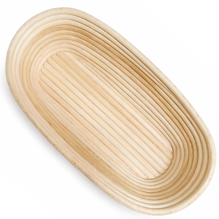 Coș de pâine cu maia, căptușit cu in, oval 23 х 14 х 8,5 сm — fotografia 3