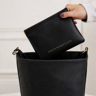 Geanta cosmetica cu magnet, neagra, 18x14 cm
