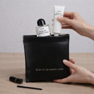 Geanta cosmetica cu magnet, neagra, 12x12 cm