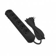 Prelungitor Neomax cu 6 prize, 3 m (negru)