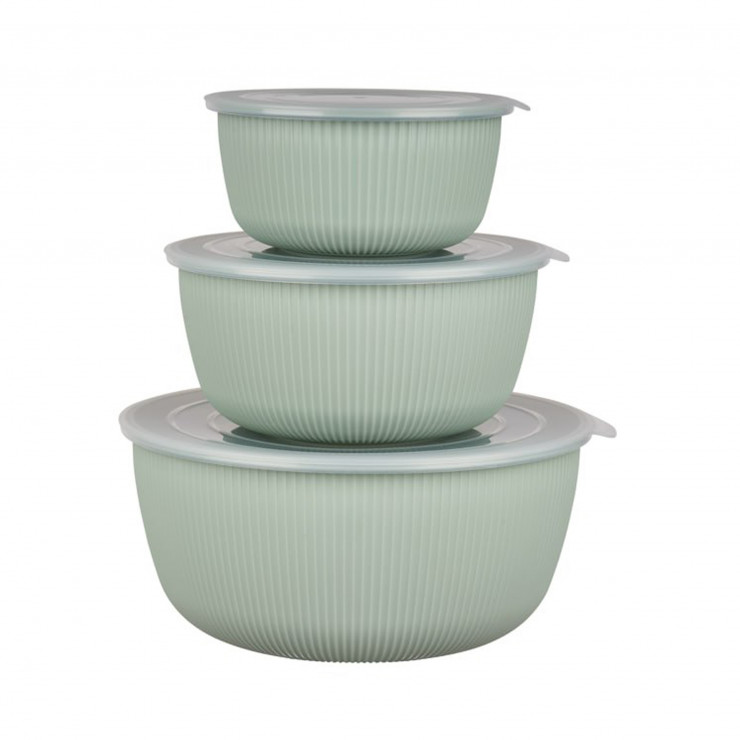 Boluri - caserole Gondol, rotunde, capace transparente, set 3 buc