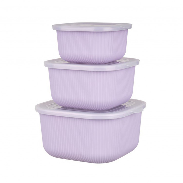 Boluri Gondol Plastik, patrate, capace transparente, set 3 buc
