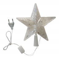 Varf de brad, stea cu iluminare, 21 cm