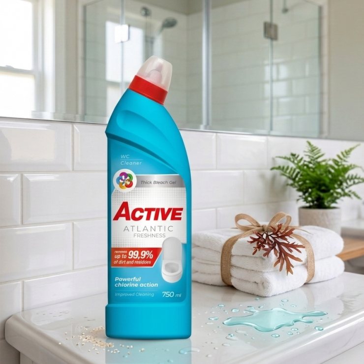 Solutie pentru curatare WC, Active Ocean Fresh, 750 ml