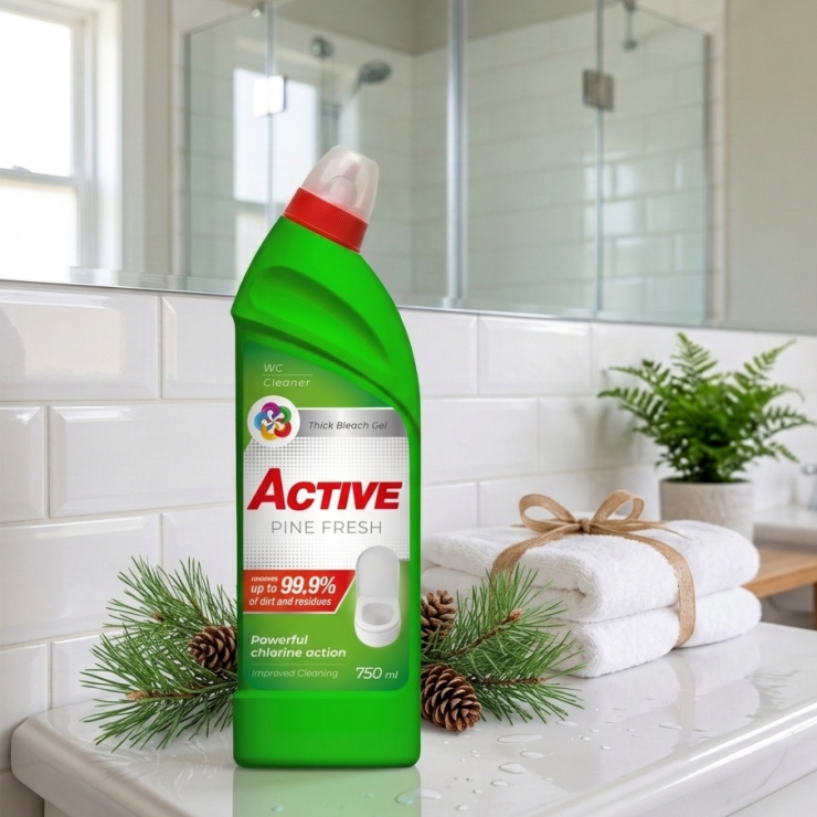 Solutie pentru curatare WC Active Pine Fresh, 750 ml