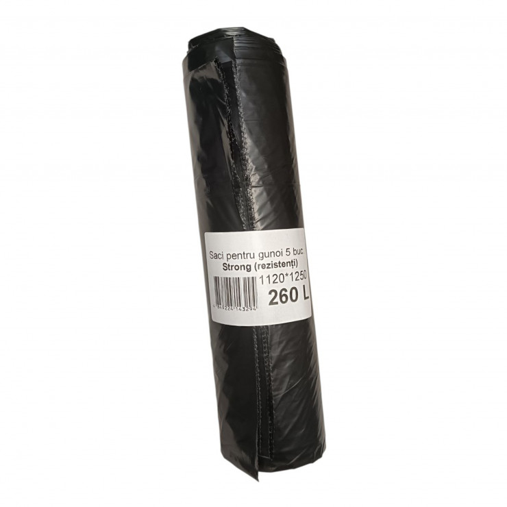 Saci de gunoi 260Lit / 5buc / 112х125 сm / Strong