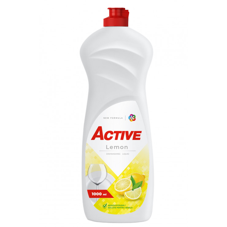 Solutie pentru spalat vase Active, Lemon, 1000 ml