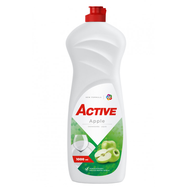 Solutie pentru spalat vase Active, Apple, 1000 ml