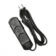 Prelungitor Neomax cu 3 prize, 3 m (negru)