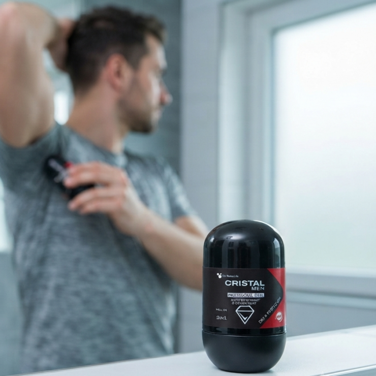Antiperspirant CRISTAL men, Dry&Protection 48h, For Better Life, 50 ml — fotografia 2