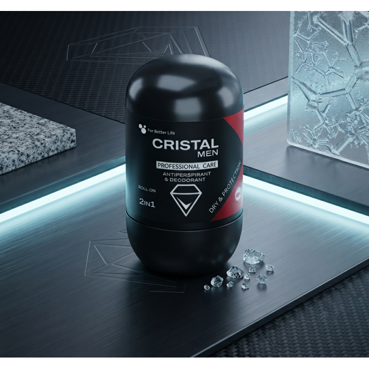Antiperspirant CRISTAL men, Dry&Protection 48h, For Better Life, 50 ml