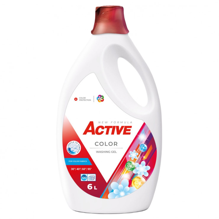 Detergent lichid Active Color (rufe colorate) 6Lit