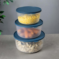 Set de caserole DecoBella, rotunde, cu capac, 3 L, 4.5 L, 6.5 L