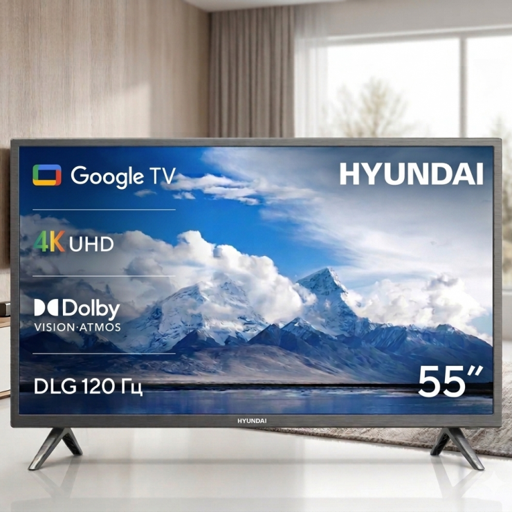 Televizor Hyundai, 55UHD，Frameless, OD35mm+60Hz, MSD9633, HYTV-55F3U