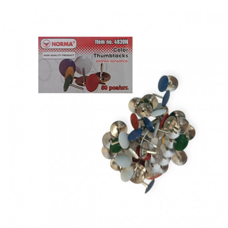 Pioneze Norma, colorate, 50buc, 4839