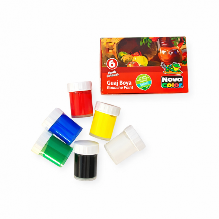 Vopsele NOVA COLOR, guasa, 6 culori, 25 ml, NC-113