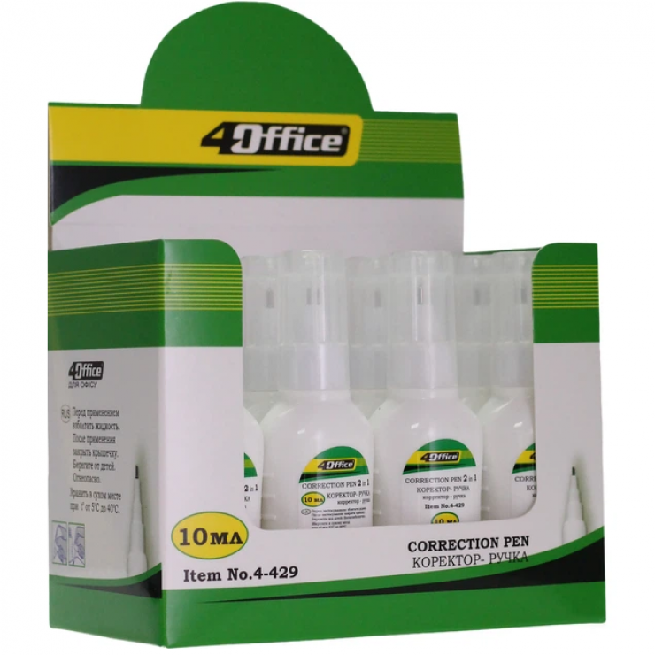 Corector 4OFFICE, 2 in 1, cu virf de metal si periuta, 10 ml, 4-429 — fotografia 4