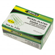 Clame 4OFFICE, nichelate, 28 mm, 100 buc, 4-333
