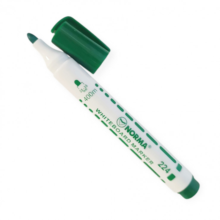 Marker pentru tabla NORMA, 3,5mm, varf rotund, verde, 224-04N