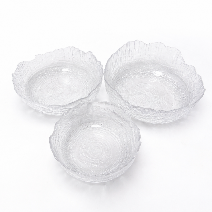 Set boluri din sticla, 13 × 4,5, 17 × 5, 19,5 × 7 cm