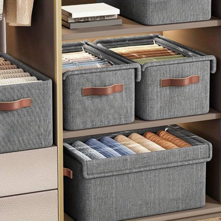 Organizator pliabil pentru dulap cu capac și carcasa metalica 50x35x23cm — fotografia 6