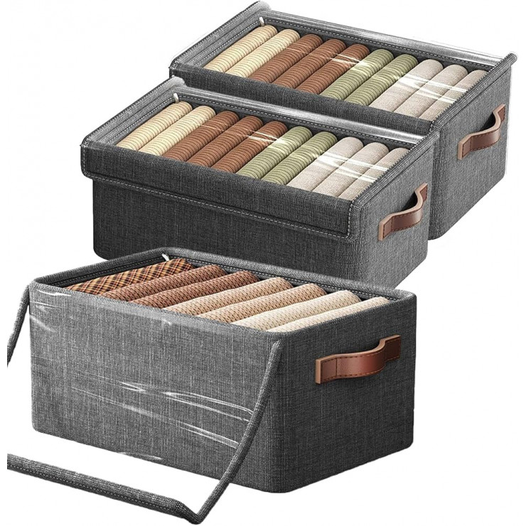 Organizator pliabil pentru dulap cu capac și carcasa metalica 50x35x23cm — fotografia 3