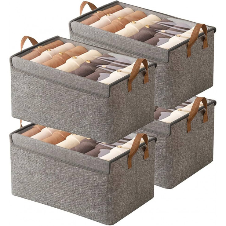 Organizator pliabil pentru dulap cu capac și carcasa metalica 50x35x23cm — fotografia 4