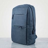 Рюкзак, 30 cм x 14 cм x 40 cм, 4 отделения, USB, синий, 2918