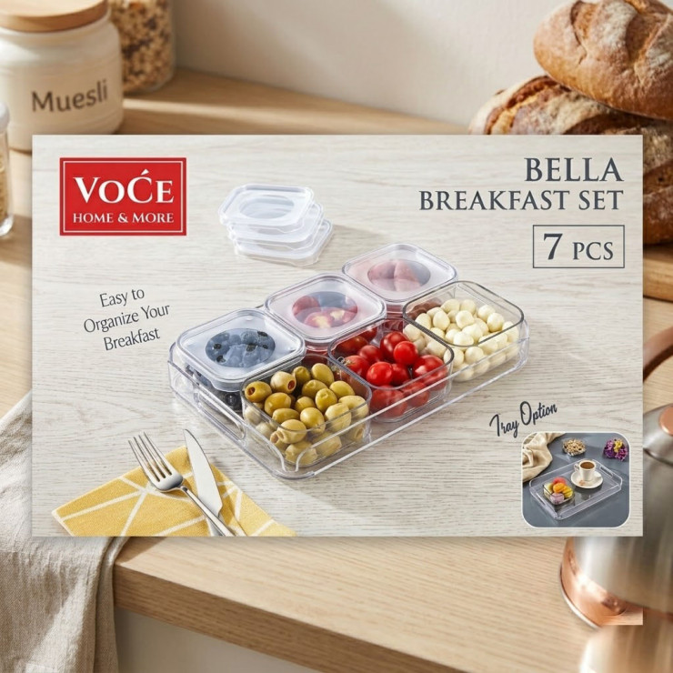 VOCE Set pentru mic dejun, Bella, tava + 6 caserole