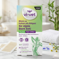 Benzi depilatoare cu ceara pentru zona bikini Vi-Vet, Azulene, 20 buc