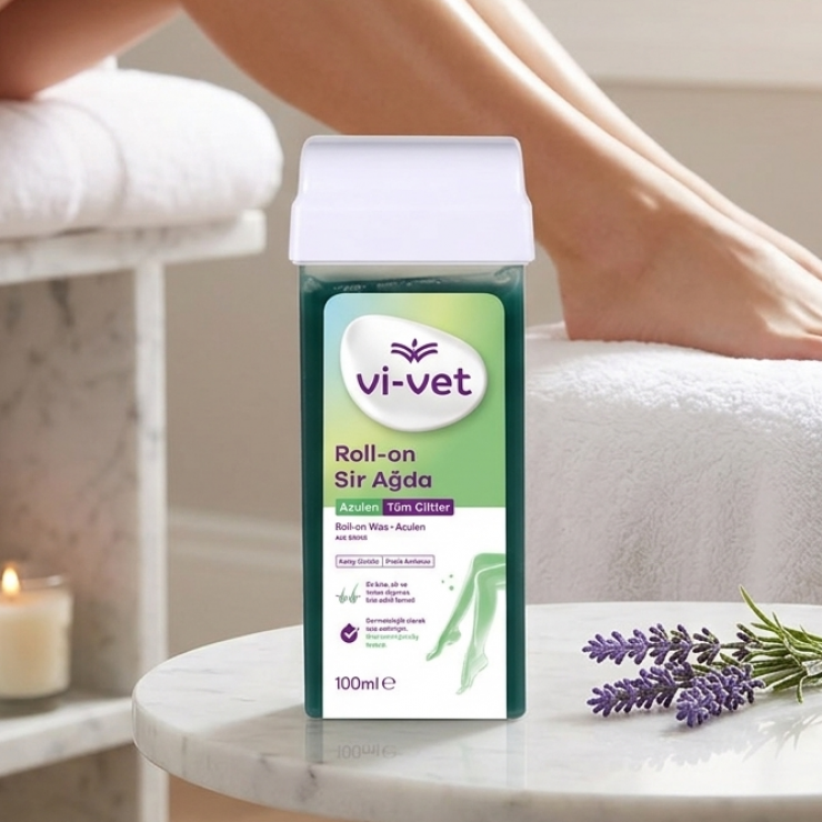 Ceara pentru epilare in cartus Vi-Vet, Azulen, 100 ml