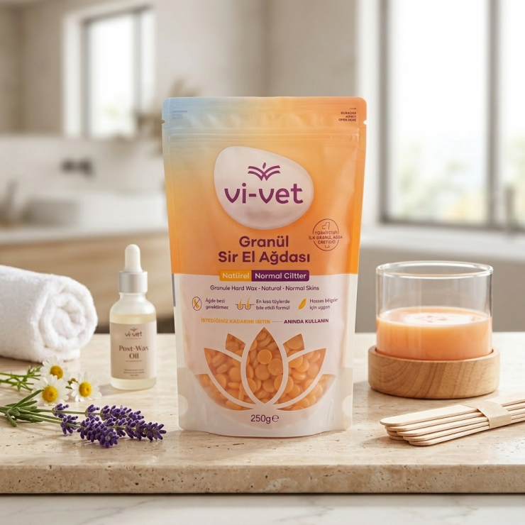 Ceara granulatapentru epilare Vi-Vet, Natural, 250 g
