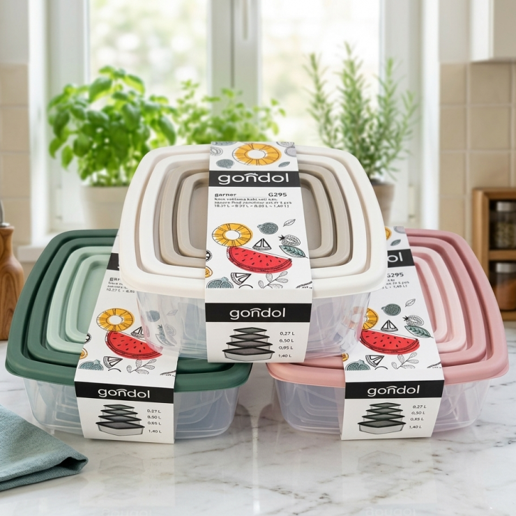 Caserole in set Gondol Plastik, GARNER, 4 buc