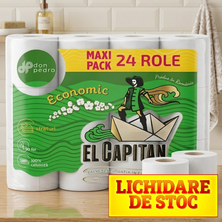 Hartie igienica EL CAPITAN, 3 straturi, 24 rola