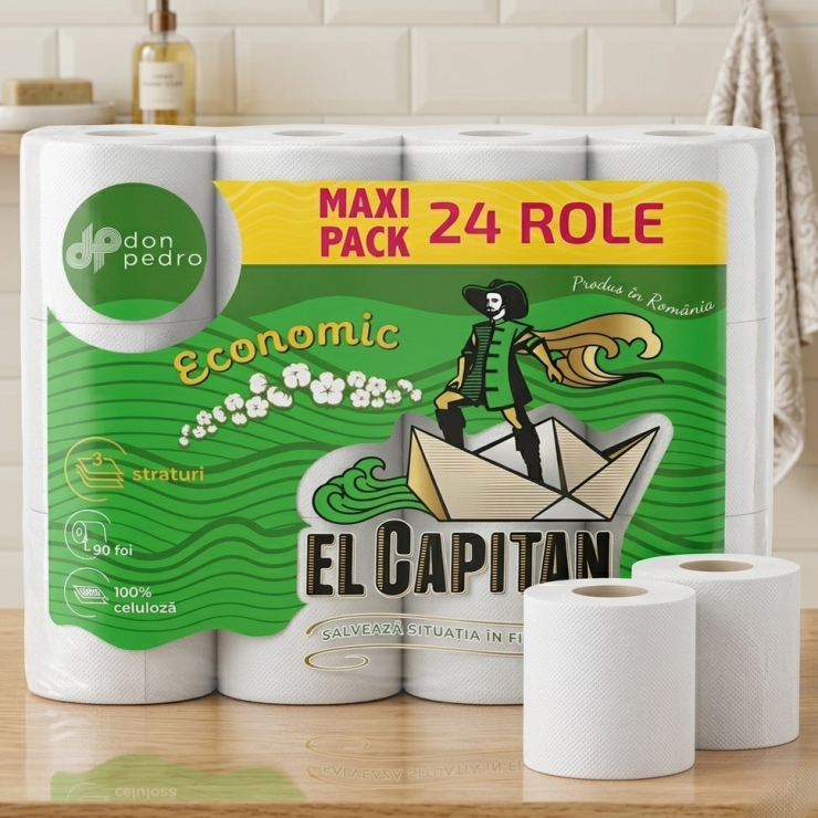 Hartie igienica EL CAPITAN, 3 straturi, 24 rola — fotografia 3