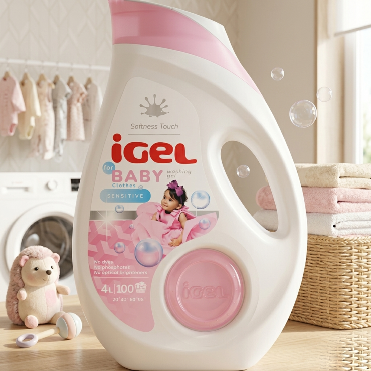 Detergent lichid pentru rufe copii iGEL Baby 4 L / 100 spalari