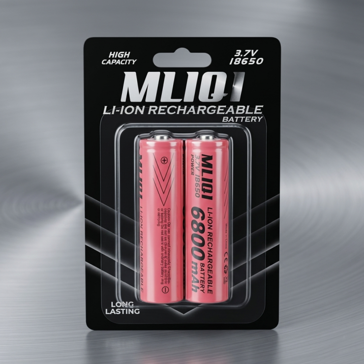 Baterii reincărcabile MLQ 18650, 3.7V, 6800 mAh, 2 buc