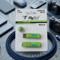 Baterii reincărcabile FLYCAT, AA, USB, 1.5 V, 2000 mAh, 2 buc