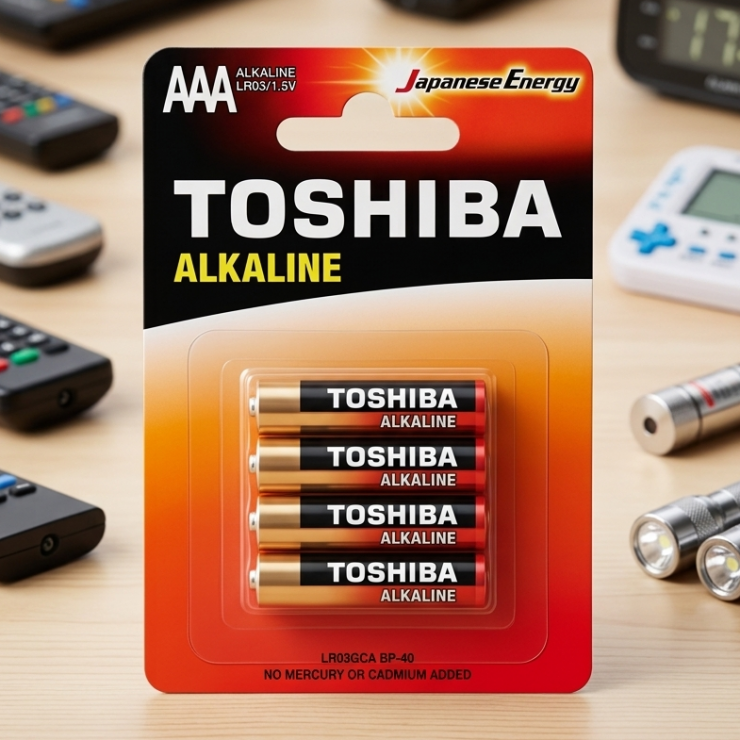 Baterii Toshiba, AAA, Alkaline, LR03, 1.5V, 4 buc