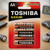 Baterii Toshiba AA, Alkaline, LR06, 1.5V, 4 buc