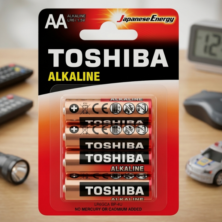Baterii Toshiba AA, Alkaline, LR06, 1.5V, 4 buc