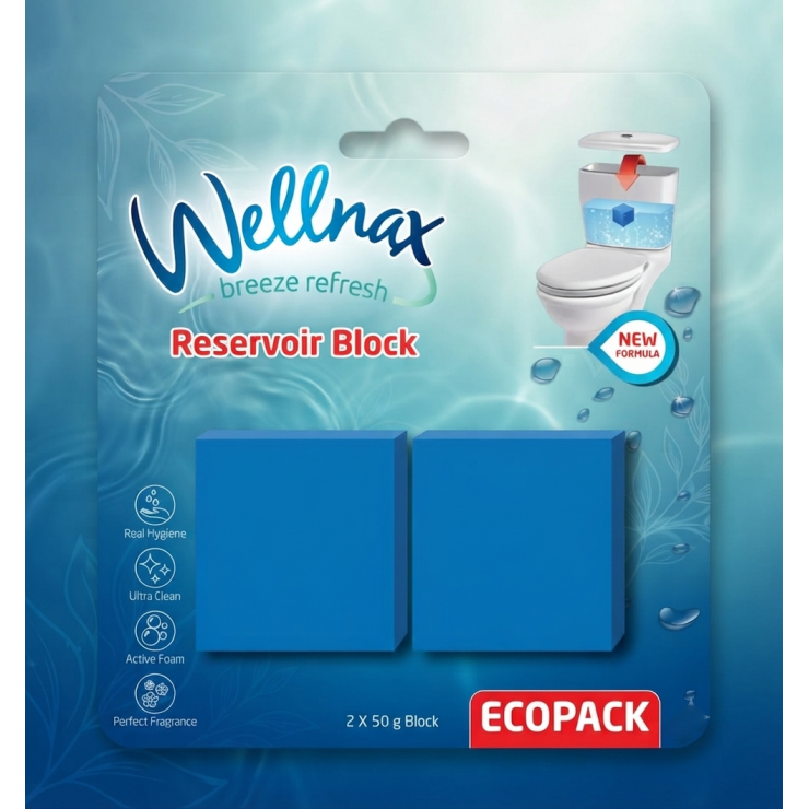 Bloc pentru rezervorul WC Wellnax, Breeze Refresh, 2 x 50 g
